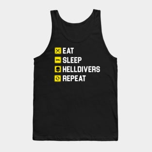 eat sleep helldivers repeat Tank Top